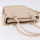 BURBERRY Hand Bag Leather Beige Silver Auth ka5220A-6