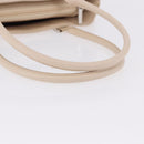 BURBERRY Hand Bag Leather Beige Silver Auth ka5220A-7