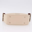 BURBERRY Hand Bag Leather Beige Silver Auth ka5220A-5