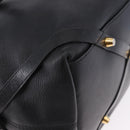 BURBERRY Hand Bag Leather Gold Black Auth ka5221-9