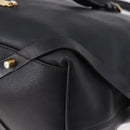 BURBERRY Hand Bag Leather Gold Black Auth ka5221-14