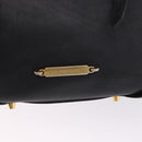 BURBERRY Hand Bag Leather Gold Black Auth ka5221-17