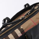 BURBERRY Hand Bag Leather Gold Black Auth ka5221-10