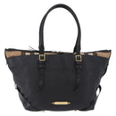 BURBERRY Hand Bag Leather Gold Black Auth ka5221-13