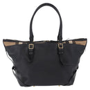 BURBERRY Hand Bag Leather Gold Black Auth ka5221-2