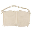 BOTTEGA VENETA Shoulder Bag Suede Ivory Gold Auth ka5223A-2