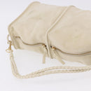 BOTTEGA VENETA Shoulder Bag Suede Ivory Gold Auth ka5223A-6