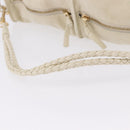 BOTTEGA VENETA Shoulder Bag Suede Ivory Gold Auth ka5223A-7