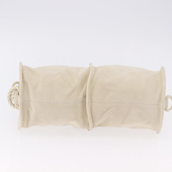 BOTTEGA VENETA Shoulder Bag Suede Ivory Gold Auth ka5223A