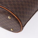 CELINE Macadam Canvas Shoulder Bag PVC Leather Brown Gold Auth ka5224A-16