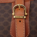 CELINE Macadam Canvas Shoulder Bag PVC Leather Brown Gold Auth ka5224A-10