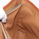 CELINE Macadam Canvas Shoulder Bag PVC Leather Brown Gold Auth ka5224A-19
