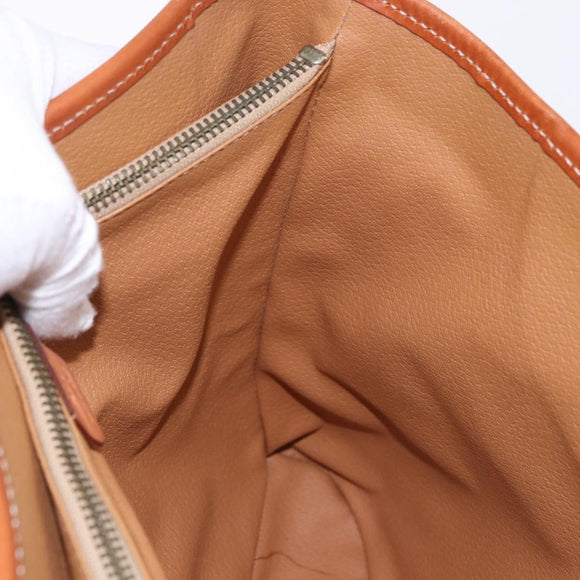 CELINE Macadam Canvas Shoulder Bag PVC Leather Brown Gold Auth ka5224A