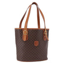 CELINE Macadam Canvas Shoulder Bag PVC Leather Brown Gold Auth ka5224A-1