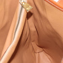 CELINE Macadam Canvas Shoulder Bag PVC Leather Brown Gold Auth ka5224A-22
