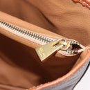 CELINE Macadam Canvas Shoulder Bag PVC Leather Brown Gold Auth ka5224A-23