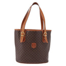 CELINE Macadam Canvas Shoulder Bag PVC Leather Brown Gold Auth ka5224A-13