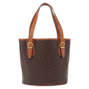 CELINE Macadam Canvas Shoulder Bag PVC Leather Brown Gold Auth ka5224A-2