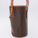 CELINE Macadam Canvas Shoulder Bag PVC Leather Brown Gold Auth ka5224A-3