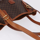 CELINE Macadam Canvas Shoulder Bag PVC Leather Brown Gold Auth ka5224A-6
