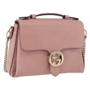 GUCCI Interlocking Hand Bag Leather 2way Outlet Pink Gold 510302 Auth ka5225-1