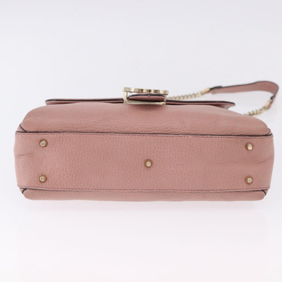 GUCCI Interlocking Hand Bag Leather 2way Outlet Pink Gold 510302 Auth ka5225