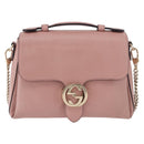 GUCCI Interlocking Hand Bag Leather 2way Outlet Pink Gold 510302 Auth ka5225-2