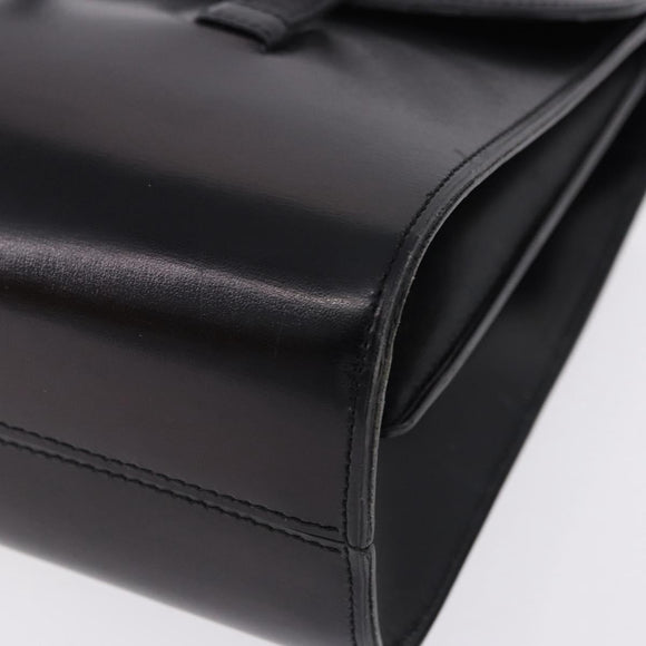 Christian Dior Hand Bag Leather Black Gold Auth ka5226