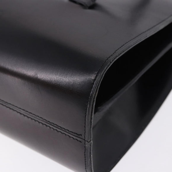 Christian Dior Hand Bag Leather Black Gold Auth ka5226