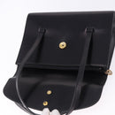 Christian Dior Hand Bag Leather Black Gold Auth ka5226-18