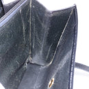 Christian Dior Hand Bag Leather Black Gold Auth ka5226-23