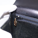 Christian Dior Hand Bag Leather Black Gold Auth ka5226-25