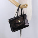 Christian Dior Hand Bag Leather Black Gold Auth ka5226-27