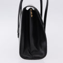 Christian Dior Hand Bag Leather Black Gold Auth ka5226-4
