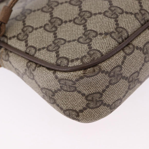 GUCCI GG Supreme Shoulder Bag PVC Beige Gold 97 02 068 Auth ka5227