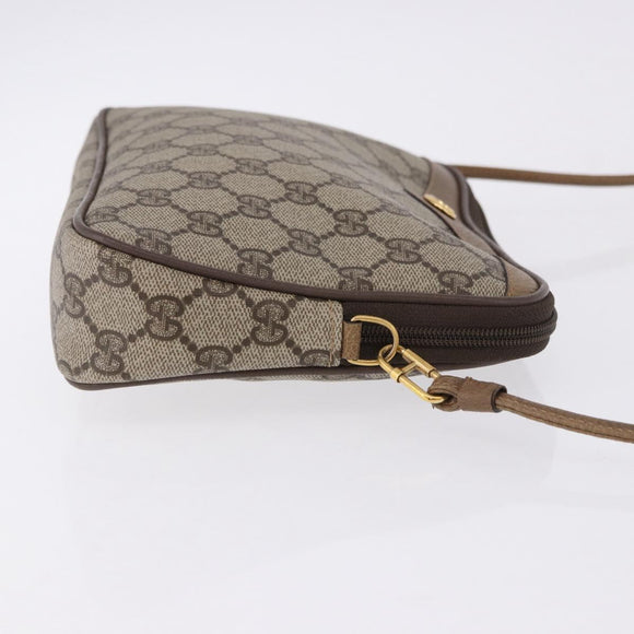 GUCCI GG Supreme Shoulder Bag PVC Beige Gold 97 02 068 Auth ka5227