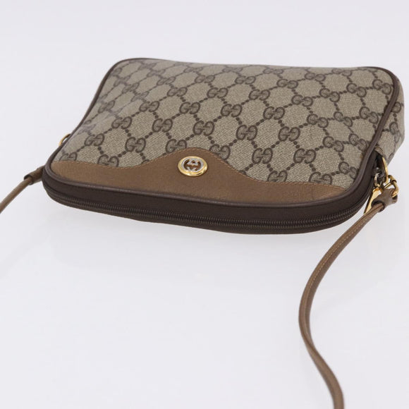 GUCCI GG Supreme Shoulder Bag PVC Beige Gold 97 02 068 Auth ka5227