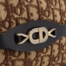 Christian Dior Trotter Canvas Shoulder Bag Beige Gold Auth ka5228-16