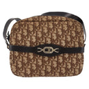 Christian Dior Trotter Canvas Shoulder Bag Beige Gold Auth ka5228-2