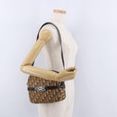 Christian Dior Trotter Canvas Shoulder Bag Beige Gold Auth ka5228-21