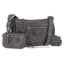 BALENCIAGA Le Cagole Shoulder Bag Leather 2way Gray Silver 719082 Auth ka5229A-1