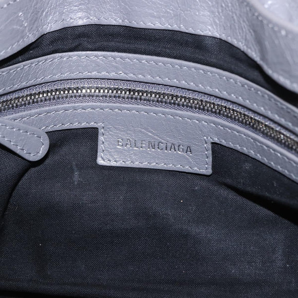 BALENCIAGA Le Cagole Shoulder Bag Leather 2way Gray Silver 719082 Auth ka5229A