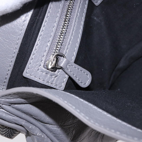 BALENCIAGA Le Cagole Shoulder Bag Leather 2way Gray Silver 719082 Auth ka5229A