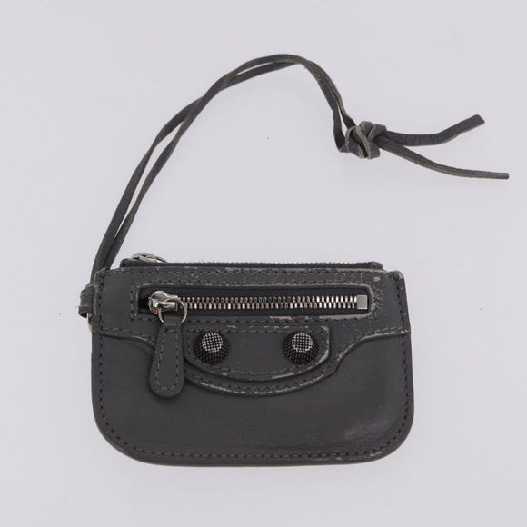 BALENCIAGA Le Cagole Shoulder Bag Leather 2way Gray Silver 719082 Auth ka5229A
