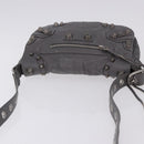 BALENCIAGA Le Cagole Shoulder Bag Leather 2way Gray Silver 719082 Auth ka5229A-6