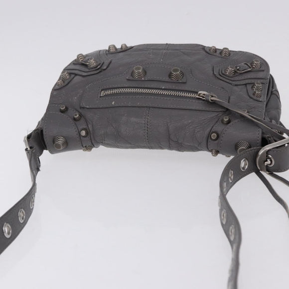 BALENCIAGA Le Cagole Shoulder Bag Leather 2way Gray Silver 719082 Auth ka5229A