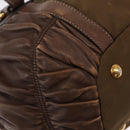 PRADA Hand Bag Nylon 2way Khaki Gold Auth ka523-12
