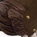 PRADA Hand Bag Nylon 2way Khaki Gold Auth ka523-14
