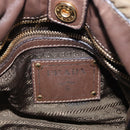 PRADA Hand Bag Nylon 2way Khaki Gold Auth ka523-17