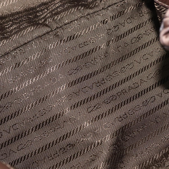 PRADA Hand Bag Nylon 2way Khaki Gold Auth ka523